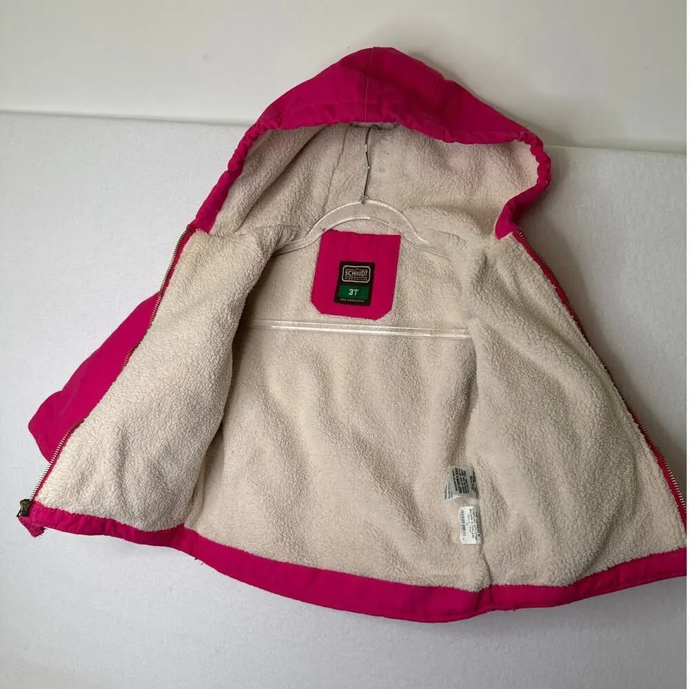 1980s–1990s C.L. Schmidt 3T Pink Sherpa Lined Cotton Jacket